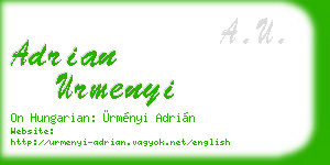 adrian urmenyi business card